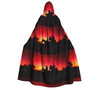 POEZJZW Christma Hoodie Halloween Witch Witchcraft Robe | Texas Cowboy Pattern Halloween Cosplay Costume Hoodies Cape Unisex Costume Party Masquerade