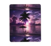 POEZJZW Coconut Tree in The Lake Pattern Mouse Pad, Portable Office Non-Slip Rubber Base Wireless Mouse Pad for Office Laptop Computer Pc 8.3 X 10.3 in