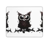 Poezjzw Coffee Bean Owl Pattern Mouse Pad Office Laptop Computer Desk Wireless Mouse Non Slip Rubber Base Washable 7 X 8.6 in Keyboard Pad