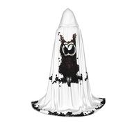 POEZJZW Coffee Bean Owl Pattern Teenager Hooded Cloak Cloak Women Men Halloween Costume Masquerade Cosplay Costume Christmas Party Robe M
