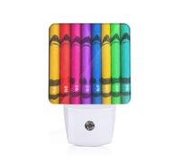 POEZJZW Colored Crayons Pattern Led Night Light Plug Into Wall with Dusk to Dawn Sensors, Warm for Bedroom Bathroom Hallway Kitchen