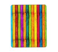 Poezjzw Colored Wooden Board Pattern Mouse Pad Office Laptop Computer Desk Wireless Mouse Non Slip Rubber Base Washable 10 X 12 Inch Keyboard Pad