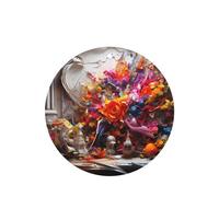 Poezjzw Colorful Flower Graffiti Pattern Car Air Fresheners 4 Pcs Round Shape Hanging Aromatherapy Tablets Scented Fresheners For Bedroom Closet Shoe