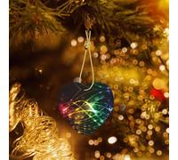 Poezjzw Colorful Music Notes Pattern Christmas Heart Shape Ceramic Ornaments Christmas Tree Hanging Home Decoration Gatherings Souvenirs