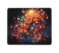 POEZJZW Colorful Music Notes Pattern Mouse Pad Gaming Non-Slip Rubber Base Rectangular Mouse Mat for Desktop Computer Laptop Gaming Office 7.9 X 9.5 in