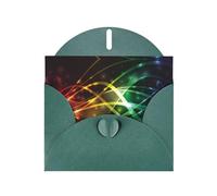 POEZJZW Colorful Music Notes Patterned Pearl Paper Blank Greeting Card Suitable For Birthday Wedding Party Invitation With Dark Green Envelope