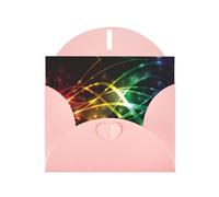POEZJZW Colorful Music Notes Patterned Pearl Paper Blank Greeting Card Suitable For Birthday Wedding Party Invitation With Pink Envelope