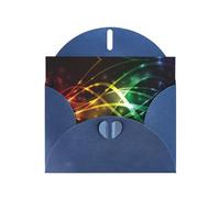POEZJZW Colorful Music Notes Patterned Pearl Paper Blank Greeting Card Suitable For Birthday Wedding Party Invitation With Blue Envelope
