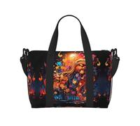 Poezjzw Colorful Music Notes Travel Duffle Bag Weekender Carry On Tote Bags For Women Hospital Bags For Labor And Delivery Overnight Luggage Bag, Black, One Size