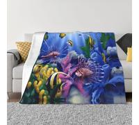 POEZJZW Colorful Tropical Sea Fish Pattern Blanket Super Soft Flanne Warm Blanket Bed Sofa Living Room Film 80"X60"