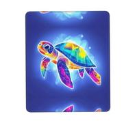 POEZJZW Colorful Turtle Pattern Mouse Pad Non-Slip Rubber Stitched Edges Waterproof Gaming Mouse Mat for Desk Gaming Work Wireless Mice 7.9 X 9.5 in