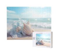 Poezjzw Conch On The Beach Classic Jigsaw 500 Pieces Wooden Puzzle Modern Home Decor Intellectual Game 38x 52cm
