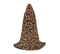 POEZJZW Cool Cheetah Leopard Pattern Men Women Cloak With Hood Adult Cape With Hood Renaissance Halloween Witch Costume Wizard Cloak L