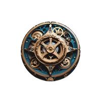 Poezjzw Cool Steampunk Gears Pattern Car Air Fresheners 6 Pcs Round Shape Hanging Aromatherapy Tablets Scented Fresheners For Bedroom Bathroom