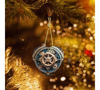 Poezjzw Cool Steampunk Gears Pattern Christmas Ceramic Pendant Decorations Suitable For Home Shopping Malls And Holiday Celebrations