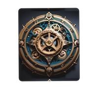 Poezjzw Cool Steampunk Gears Pattern Mouse Pad Non-Slip Rubber Stitched Edges Waterproof Gaming Mouse Mat for Desk Gaming Work Wireless Mice 10 X 12 Inch
