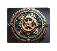 Poezjzw Cool Steampunk Gears Pattern Mouse Pad Non-Slip Rubber Stitched Edges Waterproof Gaming Mouse Mat for Desk Gaming Work Wireless Mice 7 X 8.6 in