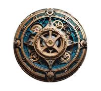 POEZJZW Cool Steampunk Gears Pattern Round Mouse Mat, Cute Mouse Pad, Non-Slip Rubber Base With Stitched Edge, Small Size 7.9 X 7.9 Inch