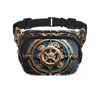 Poezjzw Cool Steampunk Gears Travel Waist Bag Suitable For Running, Cycling And Outdoor Adventures, Store Mobile Phones And Credit Cards, Black, One Size