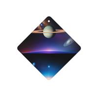 Poezjzw Cosmic Saturn Pattern Car Air Fresheners 4 Pcs Square Hanging Aromatherapy Tablets Scented Fresheners For Bedroom Bathroom