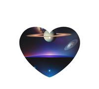 Poezjzw Cosmic Saturn Pattern Car Air Fresheners 6 Pcs Heart Shape Hanging Aromatherapy Tablets Scented Fresheners For Bedroom Bathroom