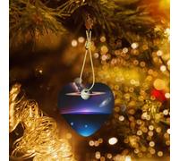 Poezjzw Cosmic Saturn Pattern Christmas Ceramic Pendant Decorations Suitable For Home Shopping Malls And Holiday Celebrations