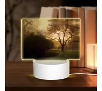 POEZJZW Countryside Farm Pattern Led Lamp Base Night Light Acrylic USB 3 Mode for Room Cafe Bar Birthday Party