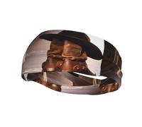 Poezjzw Cowboy Black Hat Western Boot Pattern Sports Headband Suitable For Running Yoga Running Cycling Elastic Moisture Band