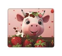 POEZJZW Cows and Strawberries Pattern Mouse Pad Gaming Non-Slip Rubber Base Rectangular Mouse Mat for Desktop Computer Laptop Gaming Office 10 X 12 Inch