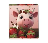 POEZJZW Cows and Strawberries Pattern Mouse Pad Gaming Non-Slip Rubber Base Rectangular Mouse Mat for Desktop Computer Laptop Gaming Office 8.3 X 10.3 in