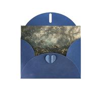 POEZJZW Crab At The Bottom Of The Lake Pearl Paper Christmas Cards, With Blue Envelopes, Thank You Cards, Wedding, Valentine'S Day Cards 10-Count