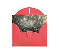 POEZJZW Crab At The Bottom Of The Lake Pearl Paper Christmas Cards, With Red Envelopes, Thank You Cards, Wedding, Valentine'S Day Cards 10-Count