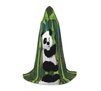 POEZJZW Curious Baby Panda Pattern Teenager Hooded Cloak Cloak Women Men Halloween Costume Masquerade Cosplay Costume Christmas Party Robe M
