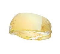 Poezjzw Curving Chamomile Flowers Flying Butterflies Pattern Sports Headband Suitable For Running Yoga Running Cycling Elastic Moisture Band