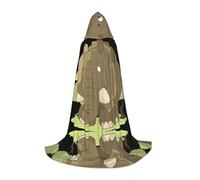 POEZJZW Cute Cartoon Elephant Pattern Men Women Cloak With Hood Adult Cape With Hood Renaissance Halloween Witch Costume Wizard Cloak M