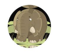 POEZJZW Cute Cartoon Elephant Pattern Round Mouse Pad, Non-Slip Rubber Base Small Mouse Pad, Suitable For Games, Computer Laptop, 7.9x7.9 Inches.