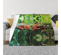 POEZJZW Cute Chameleon Pattern Fashion Flannel Bed Blanket Cozy Blanket Soft And Warm Sofa Bedroom Blanket 60"X50"