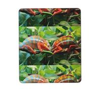 Poezjzw Cute Chameleon Pattern Mouse Pad Office Laptop Computer Desk Wireless Mouse Non Slip Rubber Base Washable 7 X 8.6 in Keyboard Pad