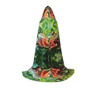 POEZJZW Cute Chameleon Pattern Teenager Hooded Cloak Cloak Women Men Halloween Costume Masquerade Cosplay Costume Christmas Party Robe M