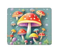 POEZJZW Cute Colored Mushrooms Pattern Mouse Pad Non-Slip Rubber Stitched Edges Waterproof Gaming Mouse Mat for Desk Gaming Work Wireless Mice 7.9 X 9.5 in