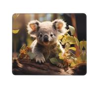 POEZJZW Cute Koala Plant Pattern Mouse Pad, Portable Office Non-Slip Rubber Base Wireless Mouse Pad for Office Laptop Computer Pc 7.9 X 9.5 in