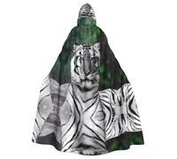 POEZJZW Cute Leopard Pattern Poncho Halloween Hooded Cape Women'S Men'S Halloween Dress Up Party Cosplay Costumes