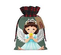 POEZJZW Cute Little Angel Drawstring Gift Bag Snack Bag Candy Bag, Perfect For Celebration Christmas Birthdays, Parties Etc
