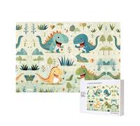 Poezjzw Cute Little Baby Dinosaur Adult Classic Jigsaw 300 Pieces Wooden Puzzle Modern Home Decor Intellectual Game 40 X 28 Cm