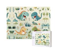 Poezjzw Cute Little Baby Dinosaur Adult Classic Jigsaw 500 Pieces Wooden Puzzle Modern Home Decor Intellectual Game 52 X 38 Cm