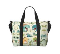 Poezjzw Cute Little Baby Dinosaur Travel Duffle Bag Weekender Carry On Tote Bags For Women Hospital Bags For Labor And Delivery Overnight Luggage Bag, Black, One Size