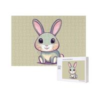 Poezjzw Cute Little Bunny Adult Classic Jigsaw 300 Pieces Wooden Puzzle Modern Home Decor Intellectual Game 40 X 28 Cm