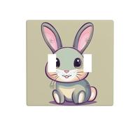 Poezjzw Cute Little Bunny Pattern Decorative Light Switch Plate Covers 2 Gang Wall Plate Double Toggle Switch Cover 4.5 X 4.5 in