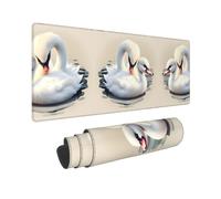 Poezjzw Cute Little Swan Long Gaming Mouse Pad Large Desk Pad Keyboard Mat with Stitched Edges for Gaming and Office 31.5 X 11.8 in