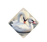 Poezjzw Cute Little Swan Pattern Car Air Fresheners 6 Pcs Square Hanging Aromatherapy Tablets Scented Fresheners For Bedroom Bathroom